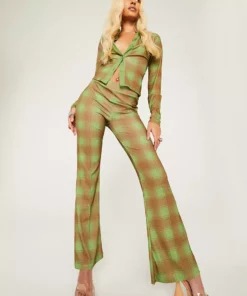 New Girl Order Tops ALL OVER PRINT CHECK SHIRT