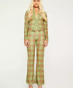 New Girl Order Tops ALL OVER PRINT CHECK SHIRT