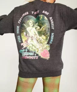 New Girl Order COSMIC COWBOYS FEELINGS CHERUB SWEAT BLACK Tops