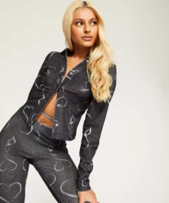 New Girl Order Tops SMOKEY HEART MESH SHIRT