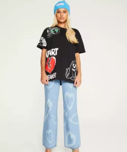 New Girl Order BLACK MULTI T-SHIRT Tops