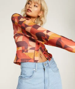 New Girl Order GEO MESH SHIRT Tops