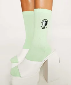 New Girl Order Tops 3 PACK SOCK WITH YING AND YANG DETAIL - MULTI