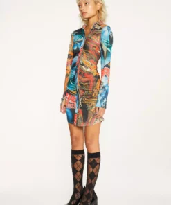New Girl Order COMIC PRINT SHIRT DRESS Tops