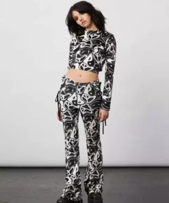 New Girl Order YIN YANG VELOUR FLARES