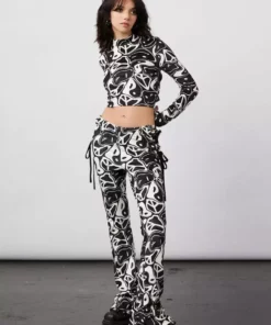 New Girl Order YIN YANG VELOUR FLARES