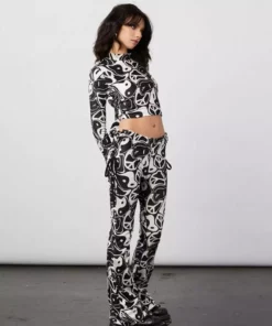 New Girl Order YIN YANG VELOUR FLARES