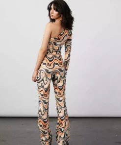 New Girl Order Tops ASYMMETRIC TRIPPY VELOUR TOP