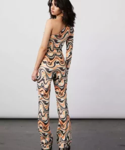 New Girl Order Tops ASYMMETRIC TRIPPY VELOUR FLARES