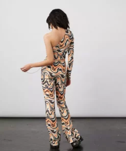 New Girl Order Tops ASYMMETRIC TRIPPY VELOUR FLARES