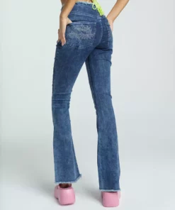 New Girl Order NEW IN TATTOO RHINESTONE LOW RISE JEAN