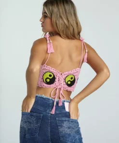 New Girl Order NEW IN YIN YANG CROCHET TOP