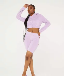 New Girl Order Tops DIAMANTE BUTTERFLY VELOUR SHORT