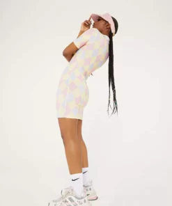 New Girl Order Tops PINK ARGYLE COLLAR DRESS