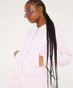 New Girl Order Tops MONOGRAM VELOUR HOODIE