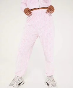 New Girl Order MONOGRAM VELOUR JOGGERS