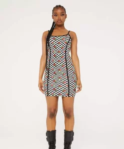 New Girl Order Tops CHERRY CHECKERBOARD DRESS