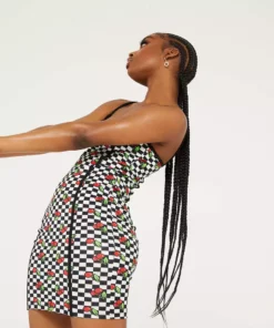 New Girl Order Tops CHERRY CHECKERBOARD DRESS