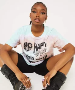 New Girl Order HAPPY DAYS TIE DYE TEE Tops