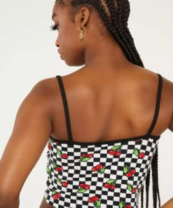 New Girl Order CHERRY CHECKERBOARD TOP