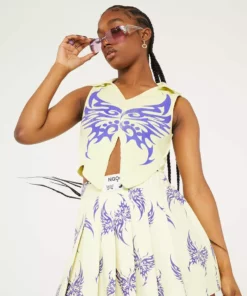 New Girl Order TATTOO BUTTERFLY VEST TOP