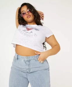 New Girl Order ANGEL DEVIL BURNOUT TOP CURVE Tops