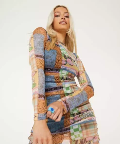 New Girl Order PATCHWORK DRESS LONG SLEEVE