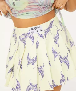 New Girl Order Tops TATTOO BUTTERFLY PLEATED SKIRT CURVE