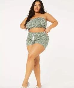 New Girl Order Tops MONOGRAM SHORTS CURVE