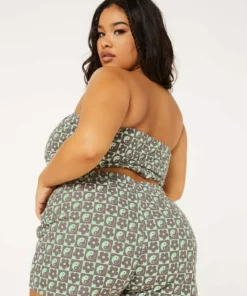 New Girl Order Tops MONOGRAM SHORTS CURVE