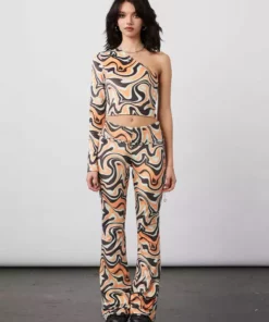 New Girl Order Tops ASYMMETRIC TRIPPY VELOUR FLARES