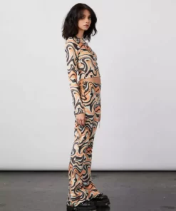 New Girl Order Tops ASYMMETRIC TRIPPY VELOUR FLARES