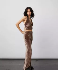 New Girl Order VELVET FLARES - MOCHA