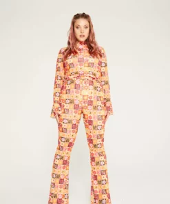 New Girl Order FLOWER PRINT LONG SLEEVE TOP CURVE Tops