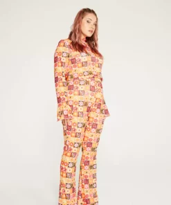 New Girl Order FLOWER PRINT TROUSER CURVE Tops