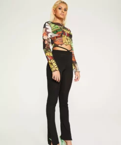 New Girl Order Tops HALLOWEEN COLLAGE MESH TOP