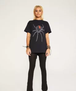 New Girl Order Tops GLITTER SPIDER TEE