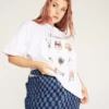 New Girl Order CUT OUT DENIM MINI SKIRT CURVE Tops