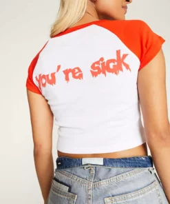 New Girl Order Tops YOURE SICK RAGLAN TEE