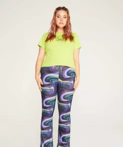 New Girl Order Tops SWIRL PRINT FLARES CURVE