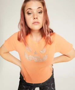 New Girl Order Tops HOTFIX PUMPKIN BABY TEE CURVE