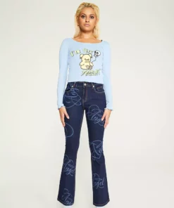 New Girl Order IM THE TREAT BLUE LONG SLEEVE Tops