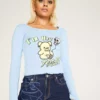 New Girl Order IM THE TREAT BLUE LONG SLEEVE Tops