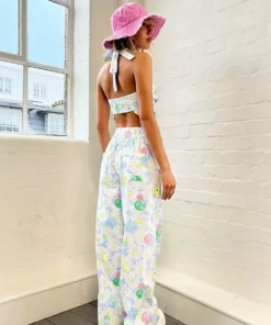 New Girl Order NEW IN SMILEY YIN YANG FLORAL CHEF PANT