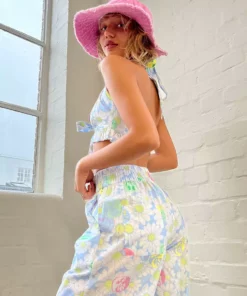 New Girl Order NEW IN SMILEY YIN YANG FLORAL CHEF PANT