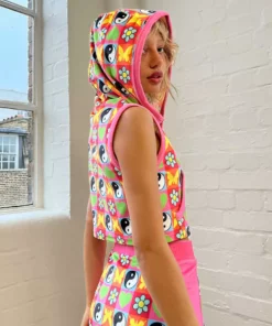 0 NEW IN VELOUR YIN YANG PRINT SKIRT