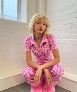 New Girl Order NEW IN FLAME VELOUR JUMPSUIT