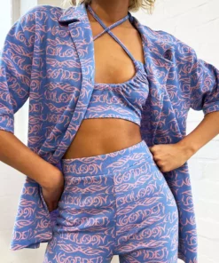 New Girl Order TATTOO JACQUARD HALTER-CURVE