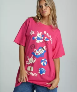 New Girl Order BEACH BUNNY PINK SHIRT NEW IN