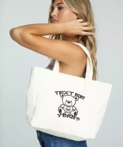 New Girl Order TOWELLING BAG WITH TEDDY EMBROIDERY